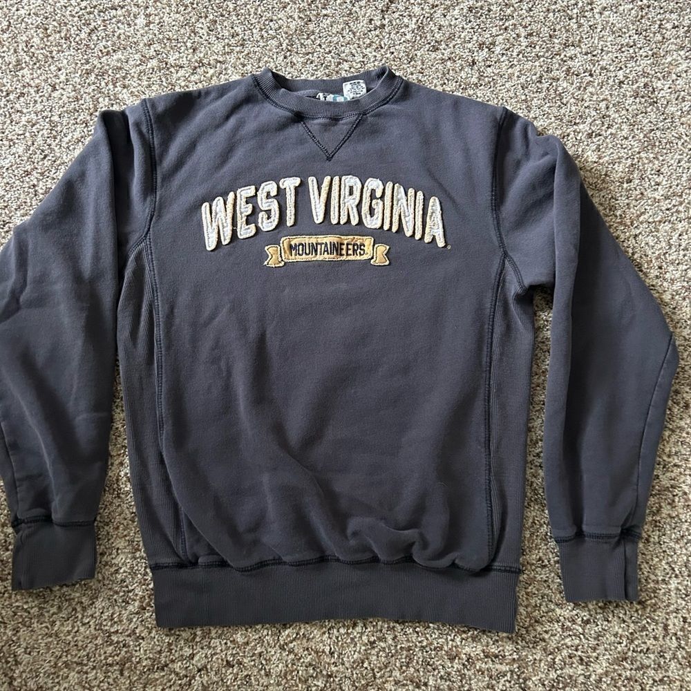 West Virginia Mountaineers Women’s Blue Pullover Cotton Sweatshirt Size Small